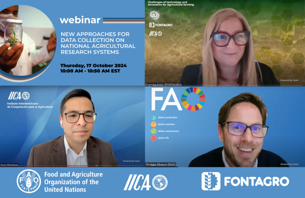 Webinar de FAO, IICA y FONTAGRO destaca nuevos enfoques para la recolección de datos sobre sistemas nacionales de investigación agrícola