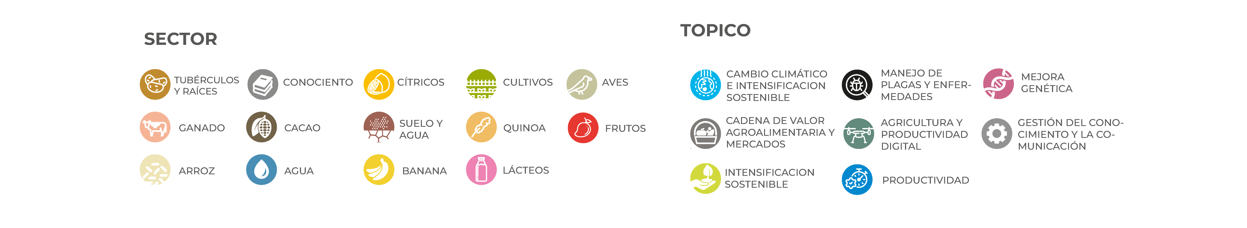 Sector y topic mapa digital fontagro