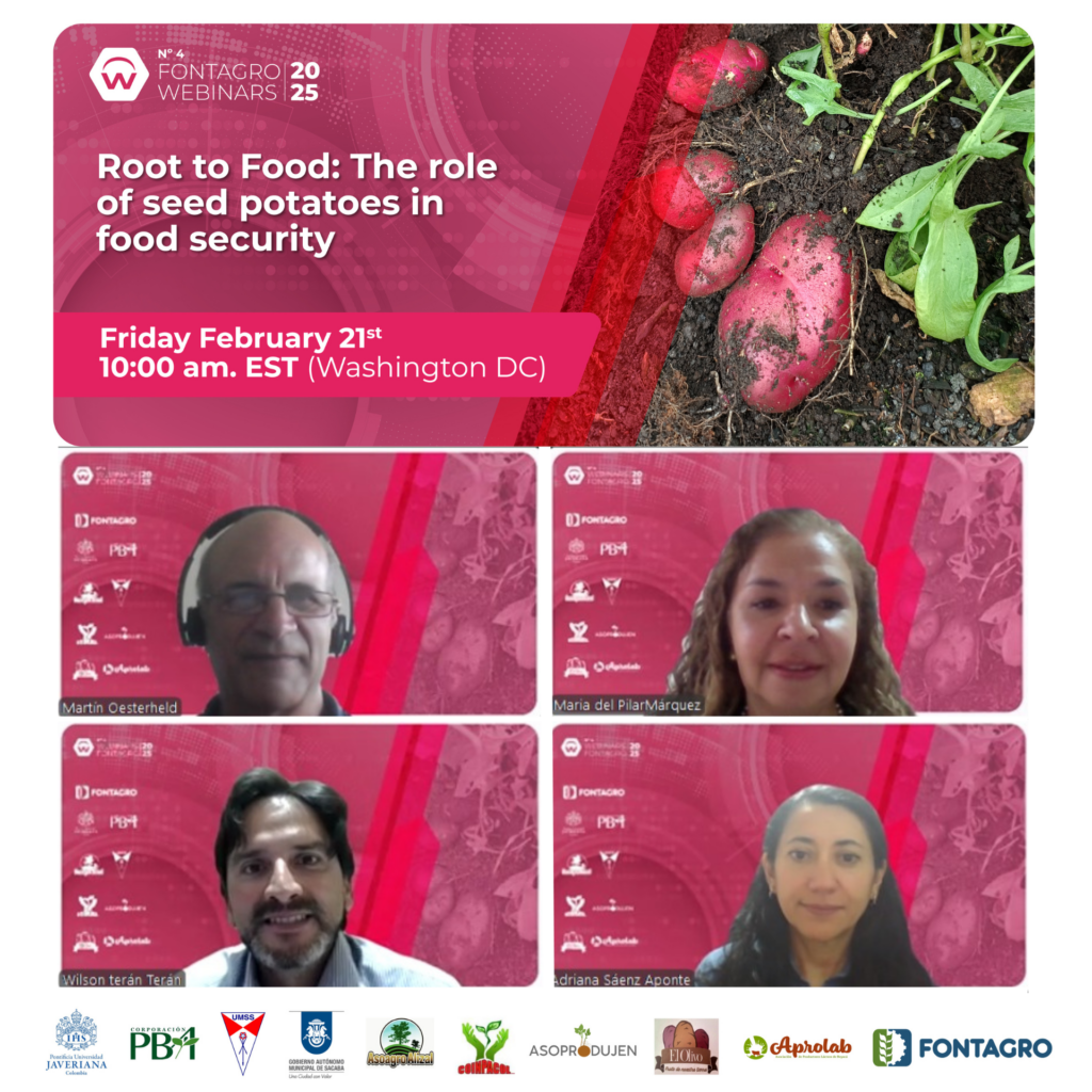 Webinar de FONTAGRO destacó los resultados del proyecto Root to Food – el papel de la papa semilla en la seguridad alimentaria en Colombia y Bolivia